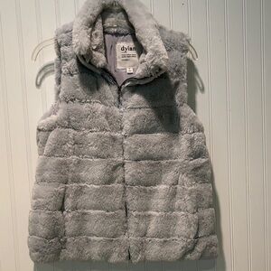 Dylan Soft Gray Faux Fur Vest Size M